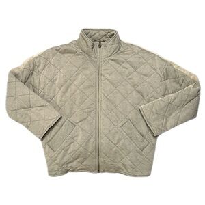 bagatelle Quilted Zip-Front Jacket in Light Olive Green